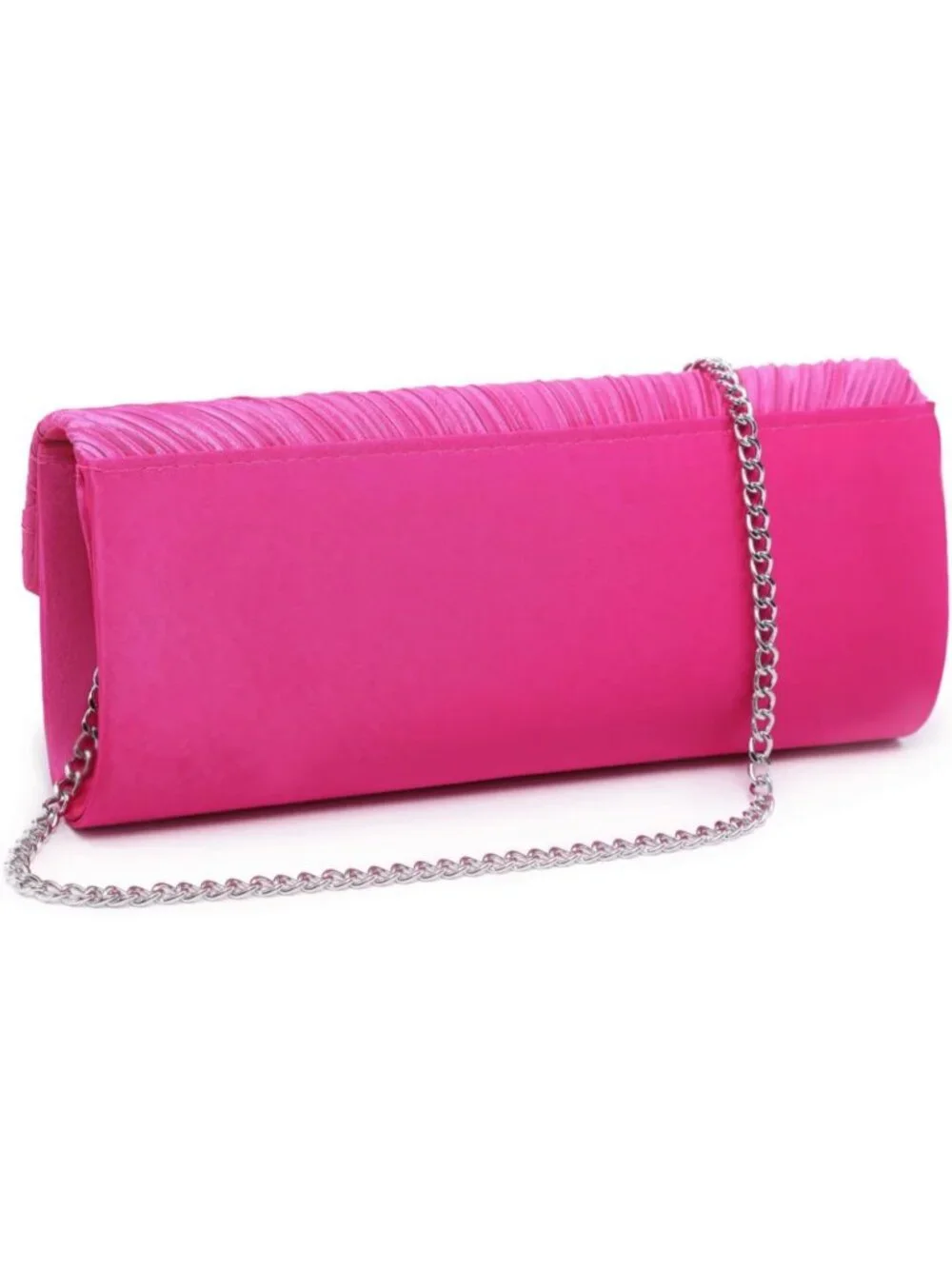 Women's Fuchsia Rhinestone Evening Clutch Purse Formal Hand Bag Prom Party Bag